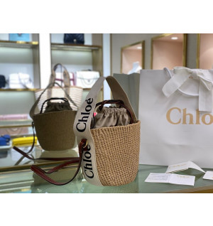 끌로에 라탄 우디 바스켓백