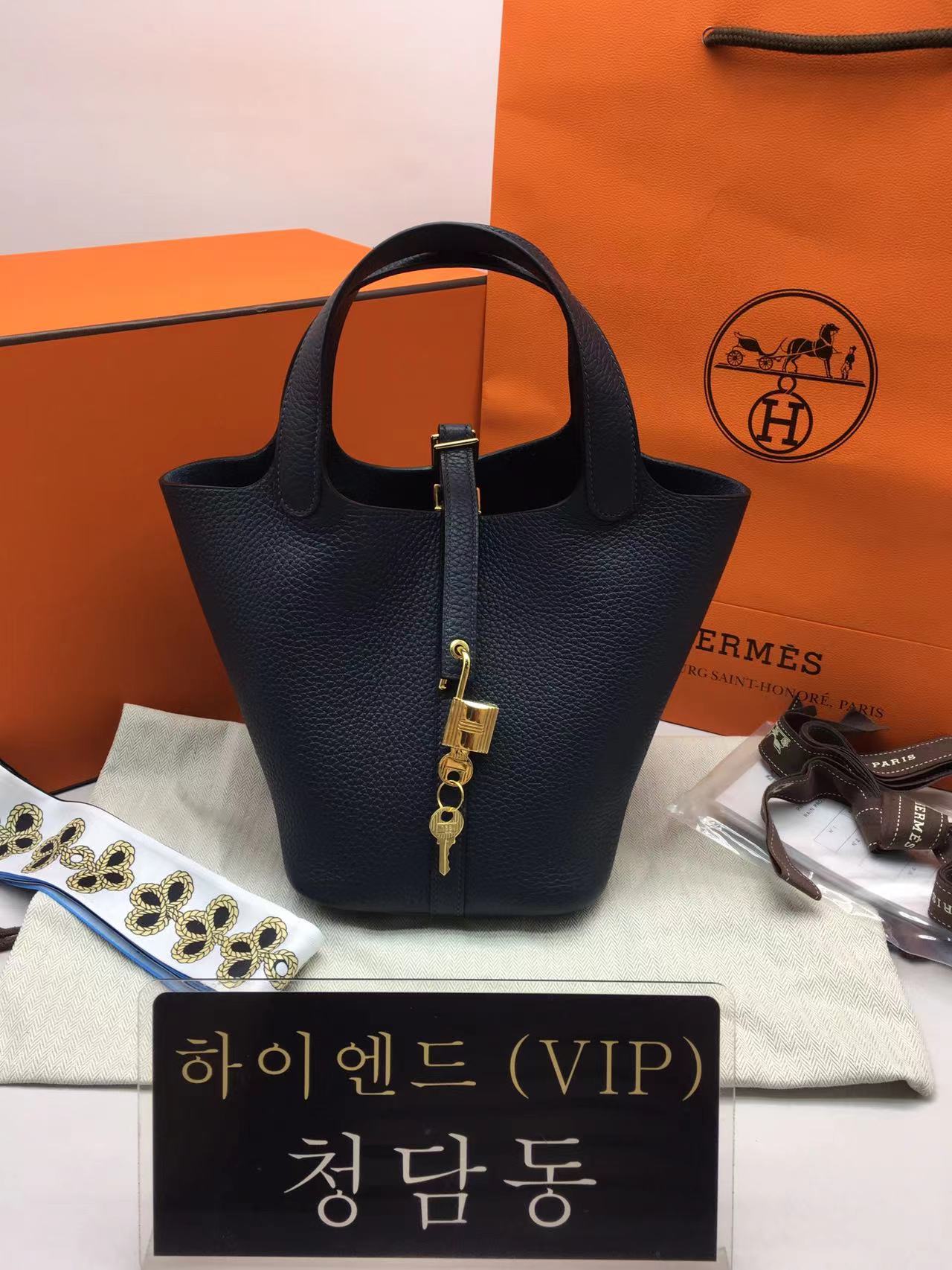 에르메스 피코탄18 올수공 (금장/은장) (컬러 블루뉘)