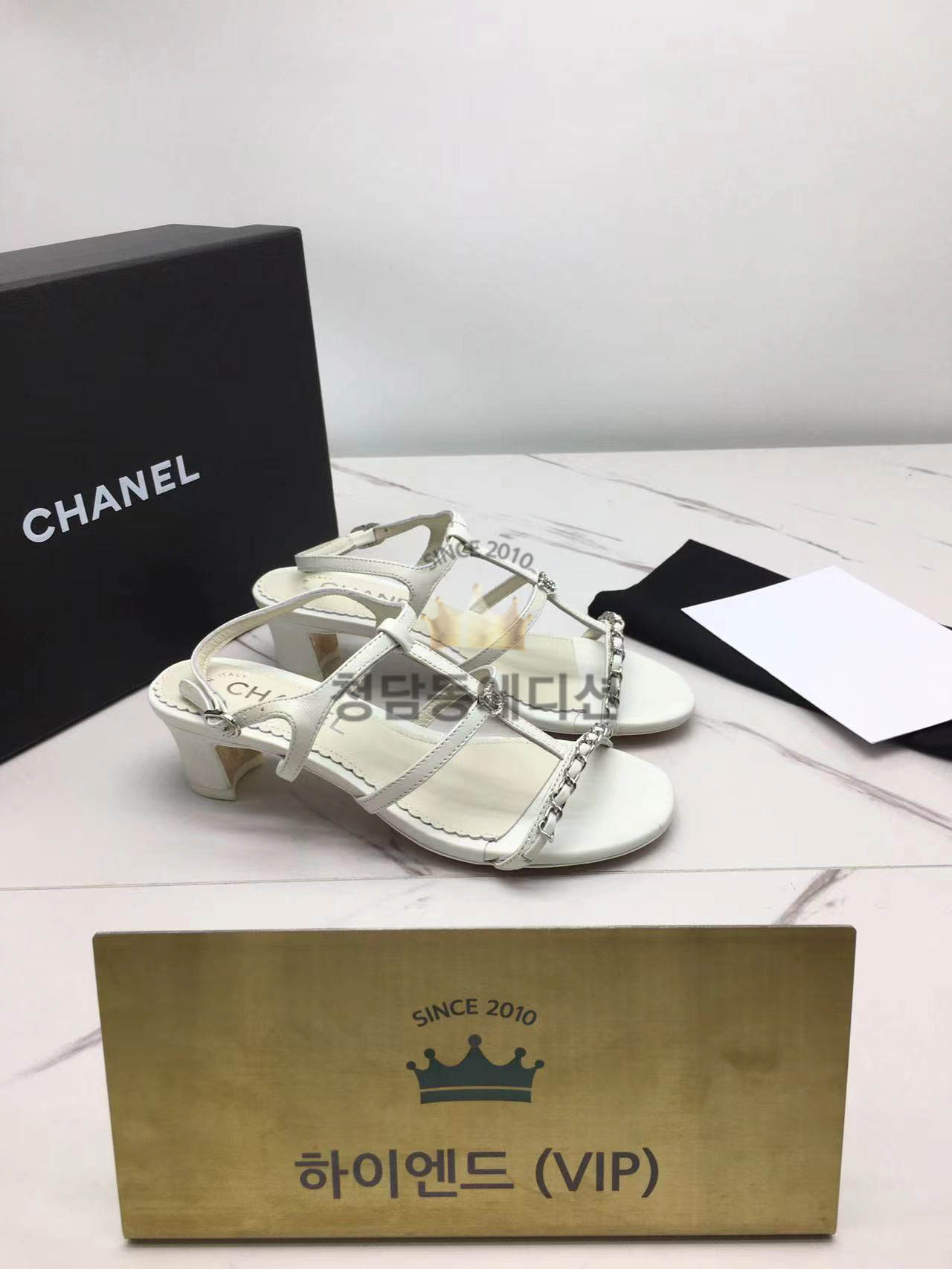 샤넬 cc 체인 스트랩 샌들