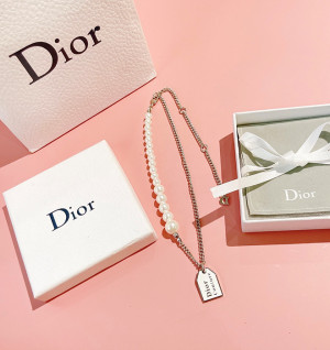 디올 dior 에나멜 펄 목걸이