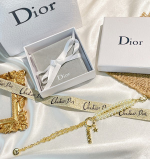 디올 dior ja 레터링 펄&체인 브레이슬릿