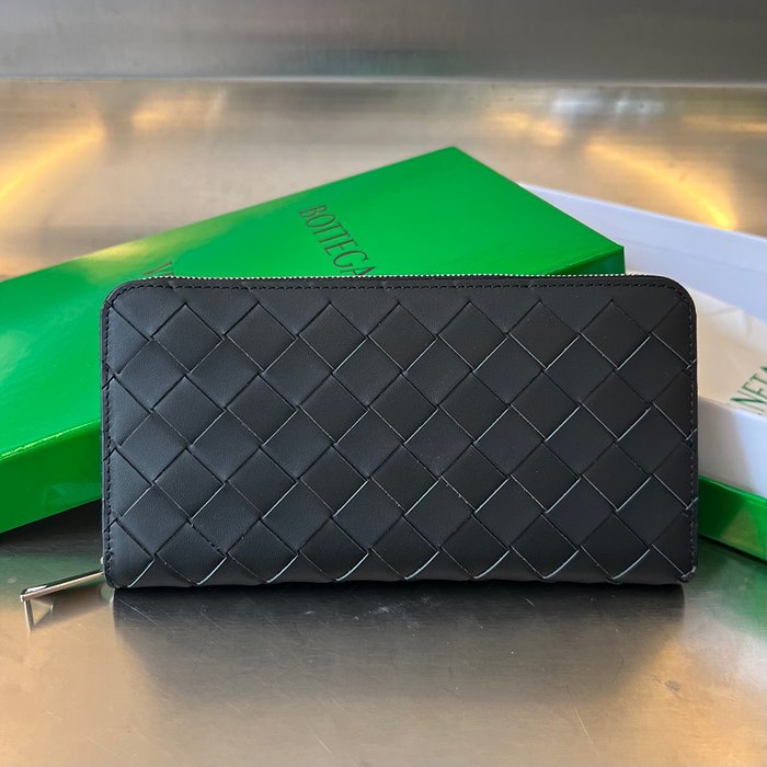 보테가베네타 BV 인트레치아토 지퍼 어라운드 지갑 593217 (내부 레드)