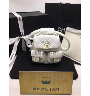 샤넬 22P 듀마 백팩 투포켓 스몰 카프스킨 캐비어