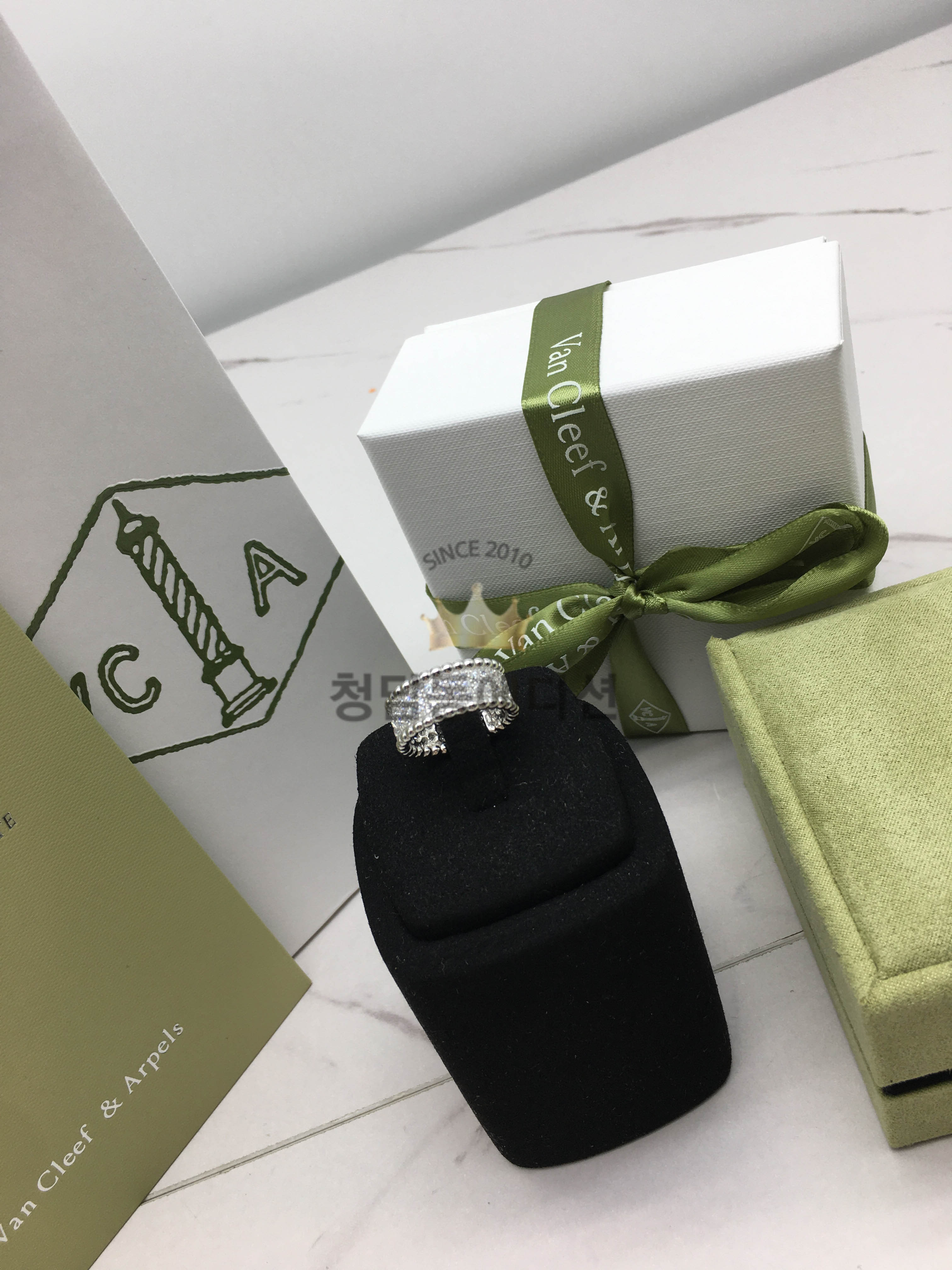 반클리프 빼를리 반지 (풀보석) (3COLOR)