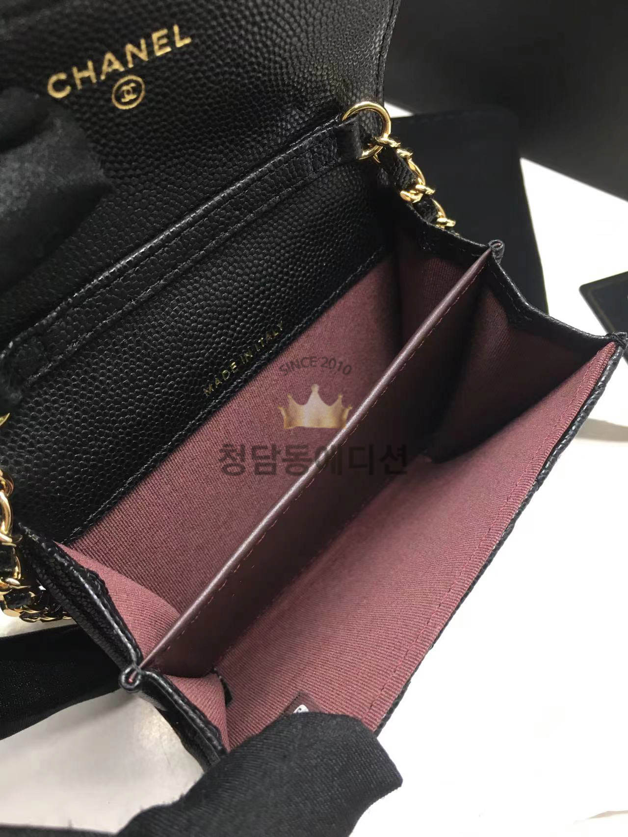 샤넬 클래식 캐비어 체인지갑 블랙 AP0238