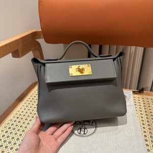 에르메스 2424백 (뉴켈리) 21size (컬러 그리 메이어)