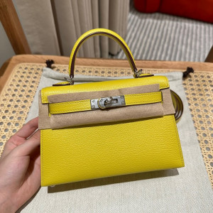 에르메스 미니 켈리2 올수공 (가죽 쉐브레)