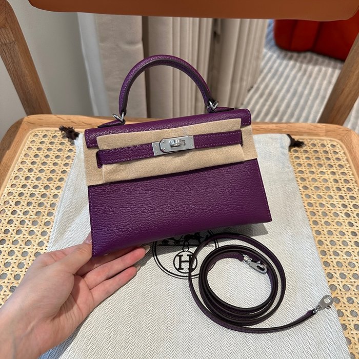 에르메스 미니 켈리2 올수공 (가죽 쉐브레)