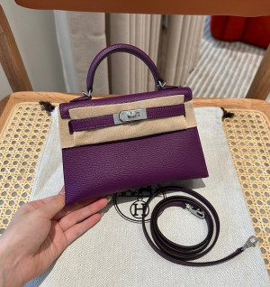 에르메스 미니 켈리2 올수공 (가죽 쉐브레)