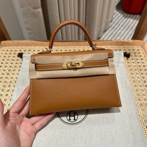 에르메스 미니 켈리2 올수공 (가죽 앱송) (버클컬러 금장)