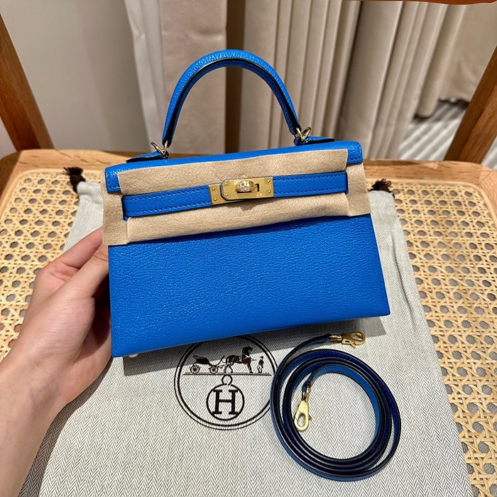 에르메스 미니 켈리2 올수공 (가죽 쉐브레)