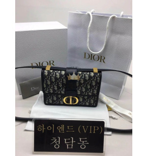 디올 몽테인 30 스몰 백 블루 오블리크 자카드