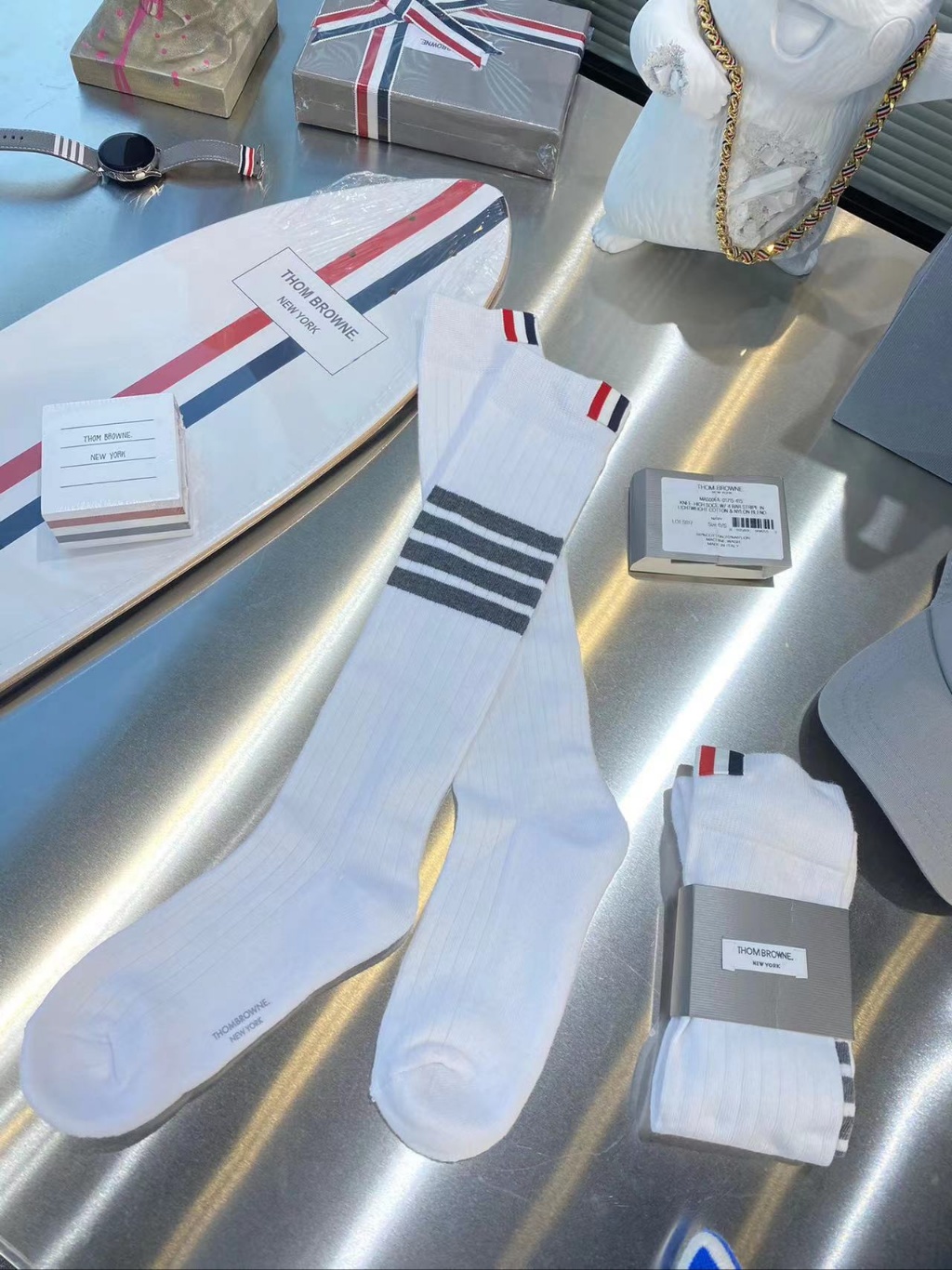 톰브라운 양말 레깅스 (롱,숏 1세트) (4COLOR)