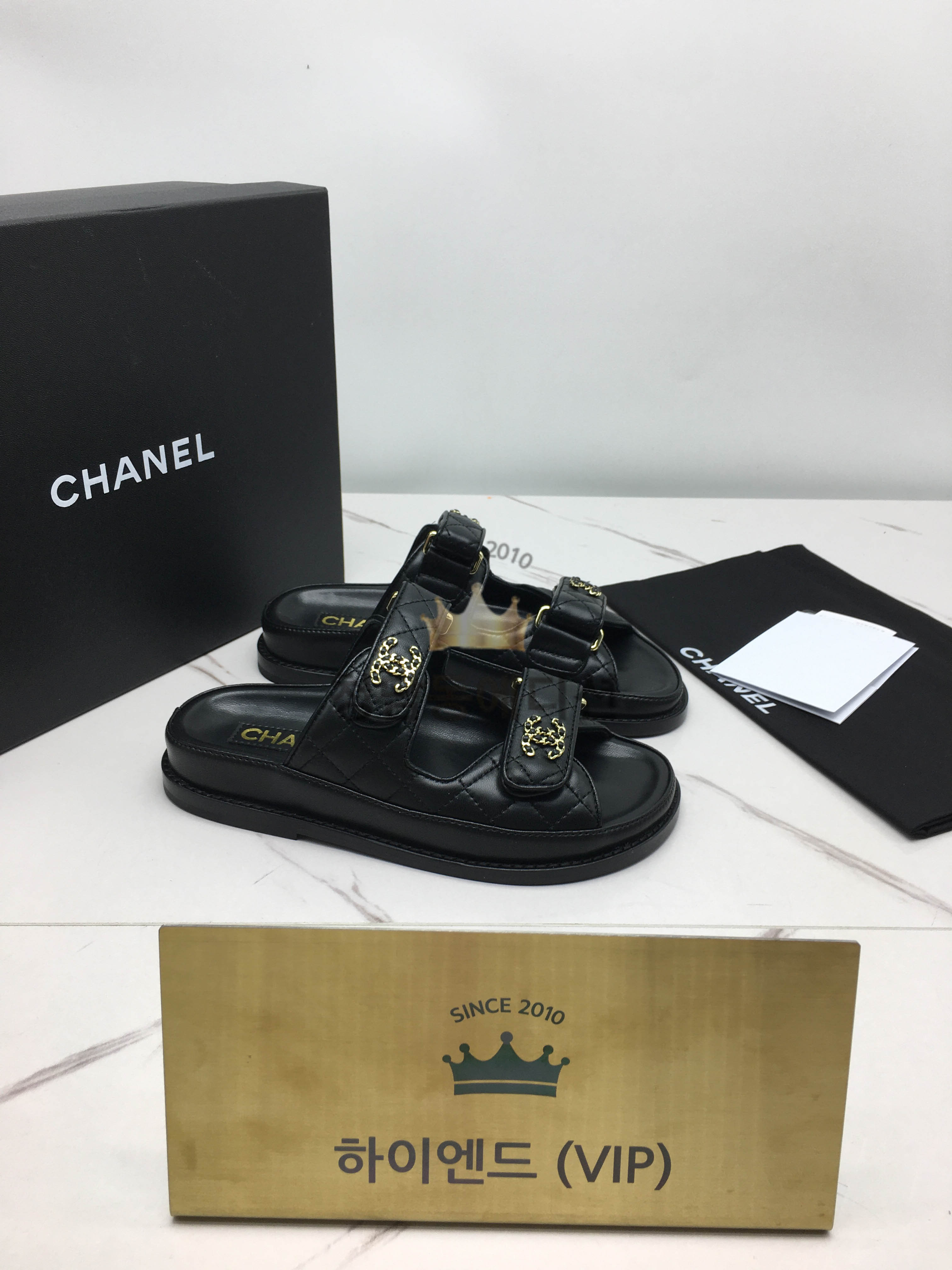 샤넬 벨크로 클래식 샌들
