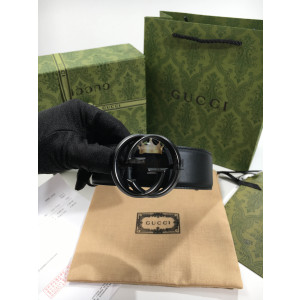 구찌 인터로킹G 레더 벨트 4cm