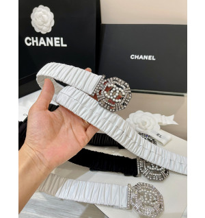 샤넬 cc 램스킨 주름 벨트