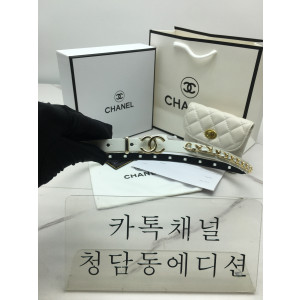 샤넬 cc 로고 체인 레더 벨트 1.5cm (upgrade ver.)
