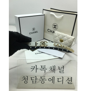 샤넬 cc 로고 체인 레더 벨트 1.5cm (upgrade ver.)