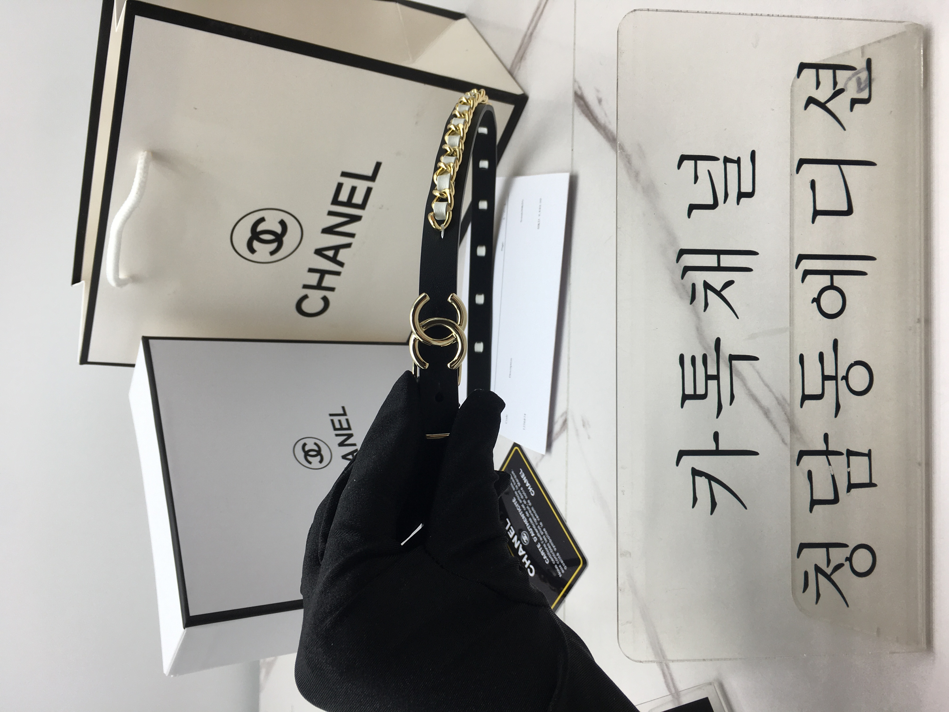 샤넬 cc 로고 체인 레더 벨트 1.5cm (upgrade ver.)