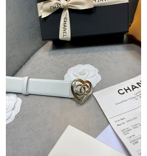 샤넬 하트 cc로고 레더 벨트 3cm