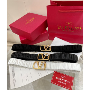 발렌티노 로고 가라바니 주름 벨트 (3COLOR)