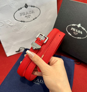 프라다 레더 벨트 2cm 은장 (upgrade ver.)