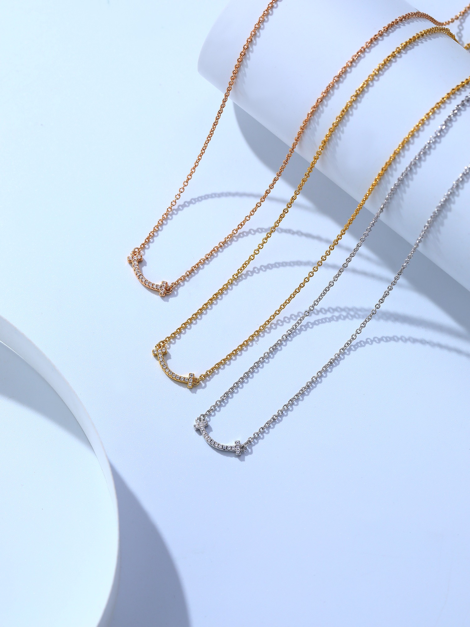 티파니 스마일 목걸이 (1CM) (V-gold소재) (3COLOR)