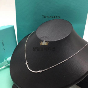 티파니 스마일 목걸이 (3.6CM) (V-gold소재) (컬러 로즈골드, 화이트골드)