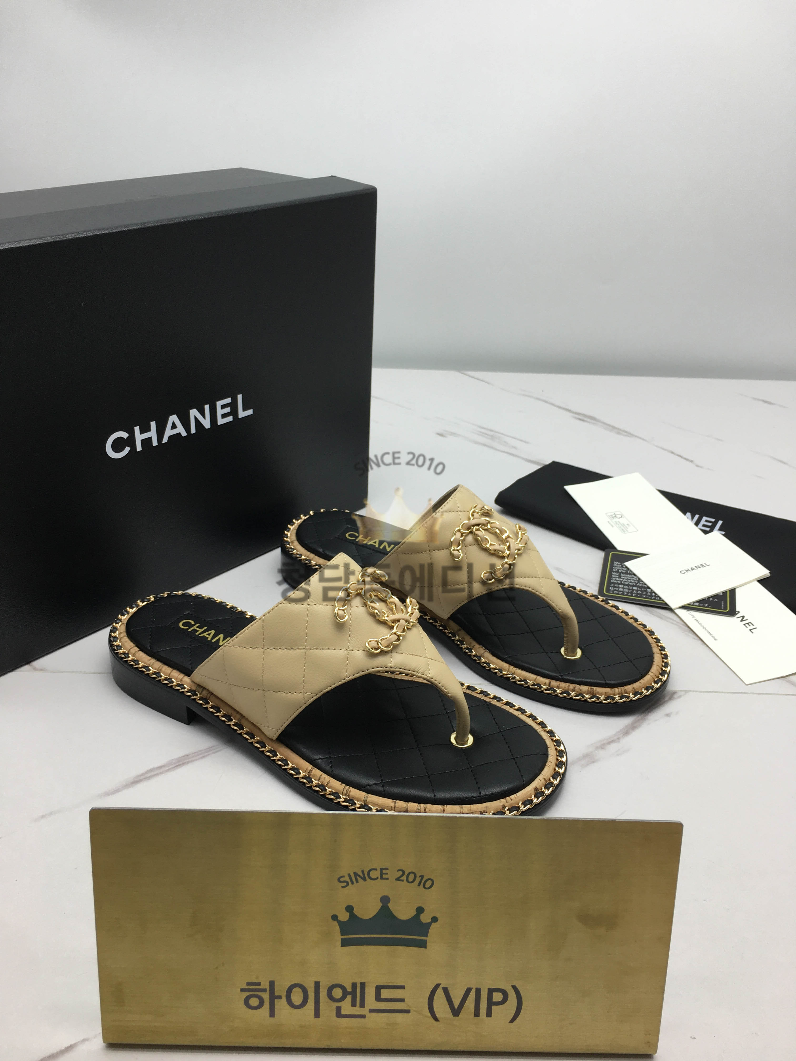 샤넬 cc 플립플랍 (굽 2cm)