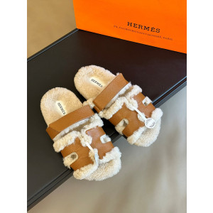 에르메스 23ss 레더 울스킨 시프레 샌들