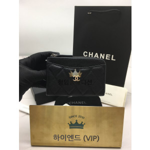 샤넬 클래식 지퍼 카드지갑 AP3179 (캐비어 은장)