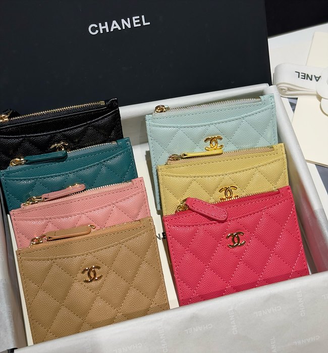 샤넬 클래식 캐비어 지퍼 카드홀더 (7COLOR)