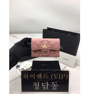 샤넬 클래식 캐비어스킨 카드지갑 샴페인골드