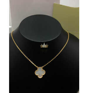 반클리프 매직 알함브라 목걸이 (V-gold소재) (빈티지) (컬러 화이트)