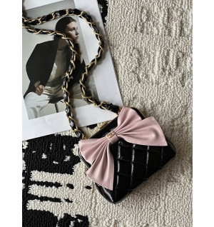 샤넬 체인 달린 리본 미니백 AP4028 블랙(핑크리본)