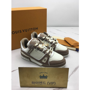 루이비통 LV 트레이너 스니커즈 브라운 로고 1ACWBZ (남녀공용)