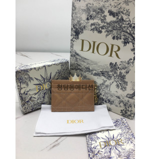 디올 레이디 디올 5-슬롯 페이던트 카드홀더 (컬러 핑크)