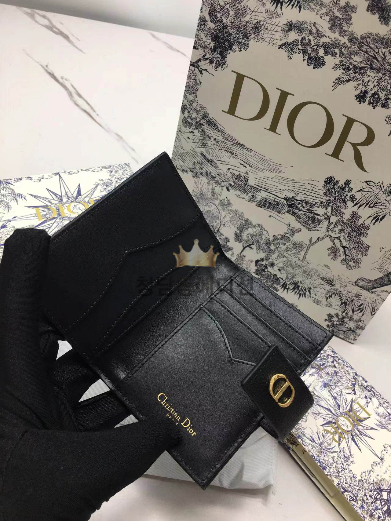 디올 카로 단델리온 카드지갑 (컬러 블랙)