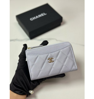 샤넬 클래식 CC로고 지퍼 카드홀더 (컬러 퍼플)