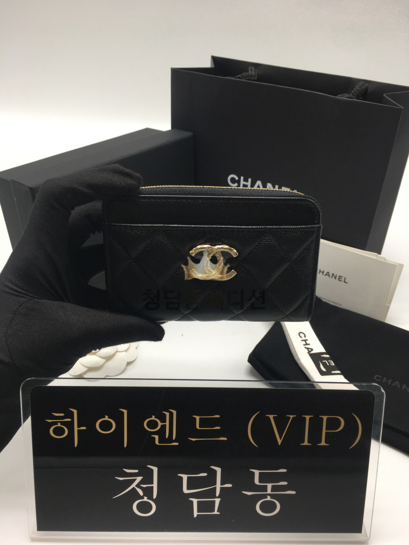 샤넬 24B CC로고 지퍼 카드홀더