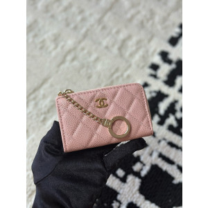 샤넬 클래식 캐비어 CC로고 키링 지퍼 카드지갑