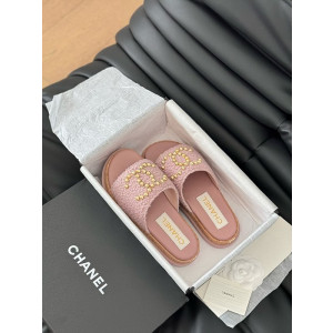 샤넬 cc 트위드 슬리퍼