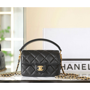 샤넬 24K 핸들 장식의 미니 플랩백