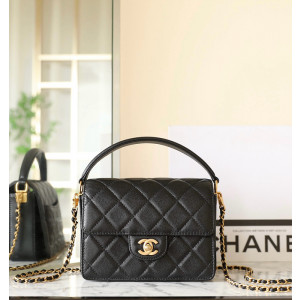 샤넬 24K 핸들 장식의 스몰 플랩백