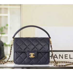 샤넬 24K 핸들 장식의 스몰 플랩백