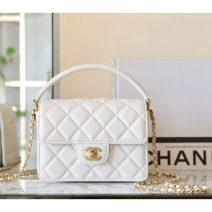 샤넬 24K 핸들 장식의 스몰 플랩백