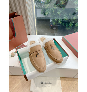 로로피아나 썸머워크 뮬 퍼 블로퍼 은장