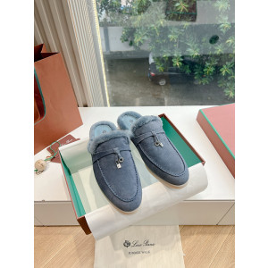 로로피아나 썸머워크 뮬 퍼 블로퍼 은장