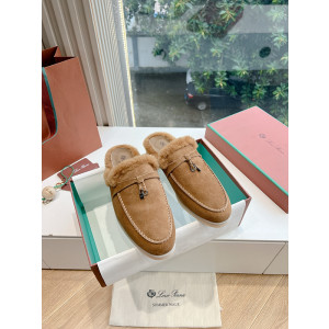 로로피아나 썸머워크 뮬 퍼 블로퍼 은장