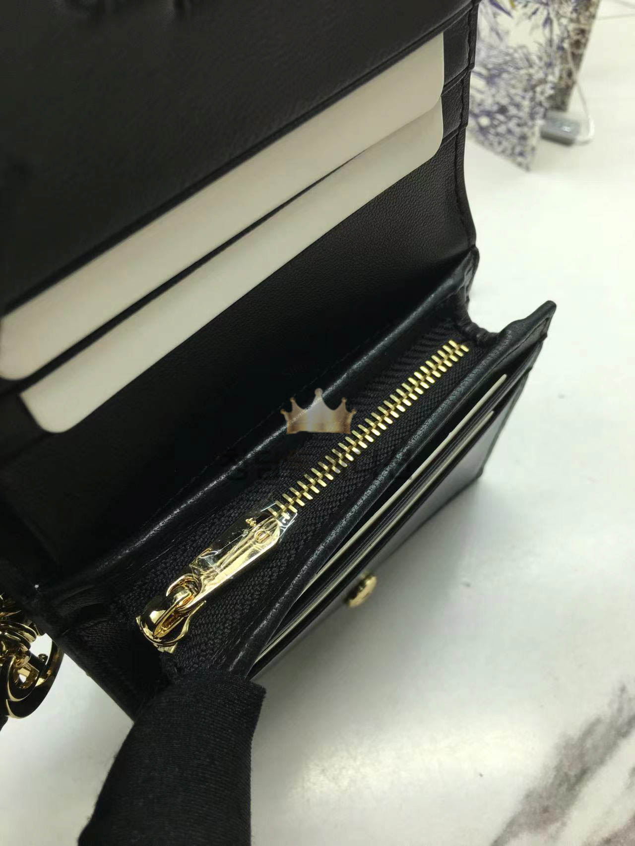 디올 레이디 디올 가데니아 미니 지갑 블랙